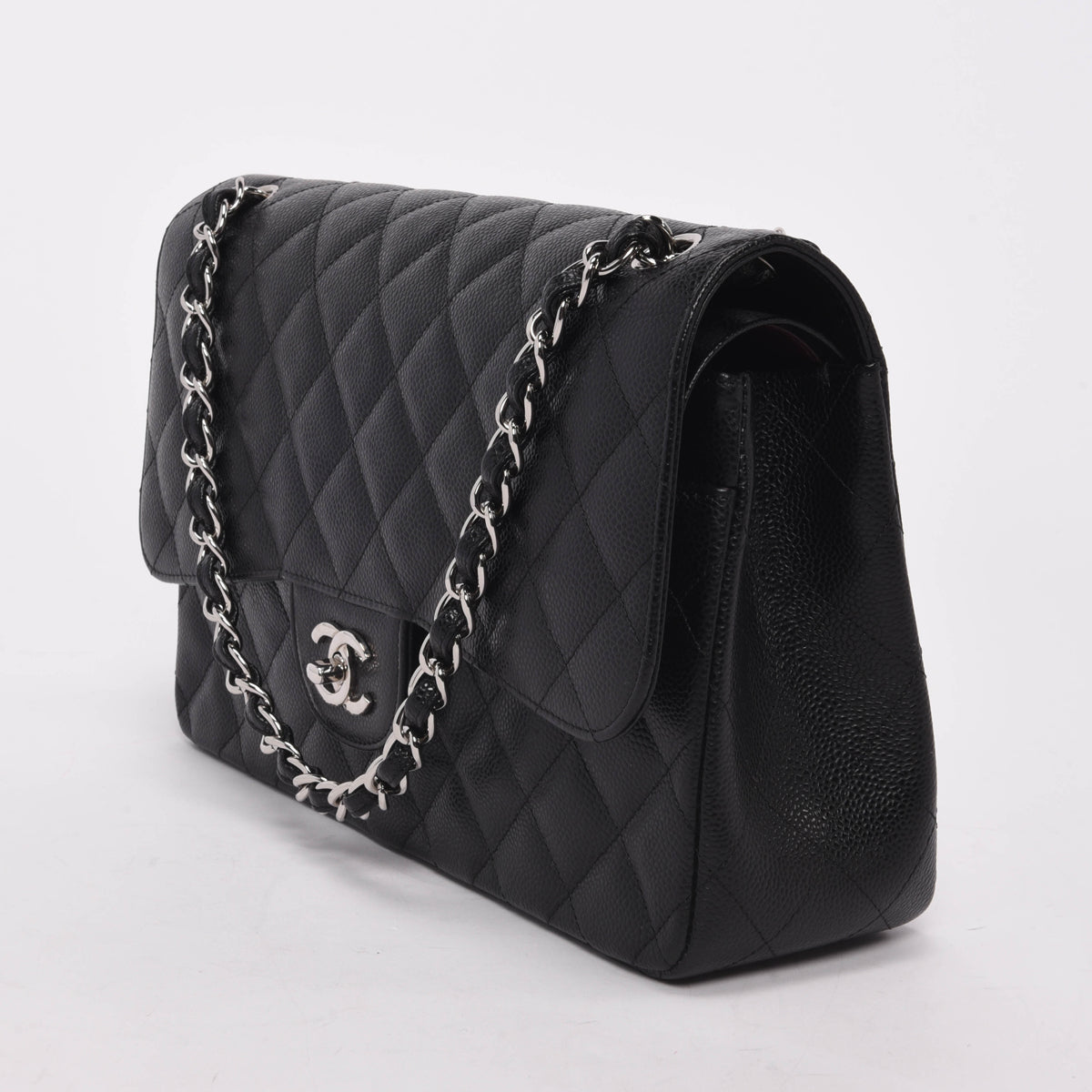 Chanel Black Quilted Caviar Large Classic Flap Bag