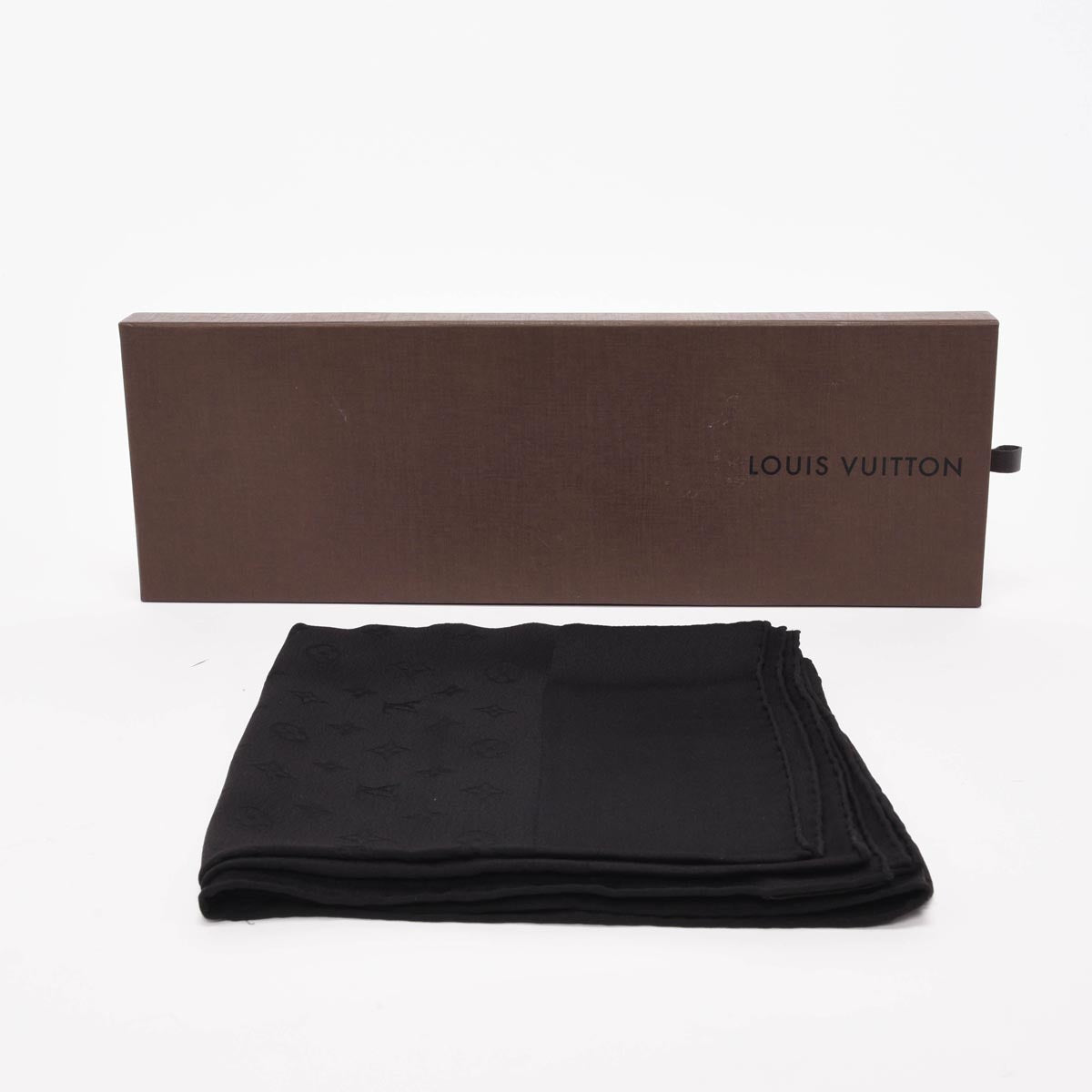 Louis Vuitton Black Silk Monogram Scarf