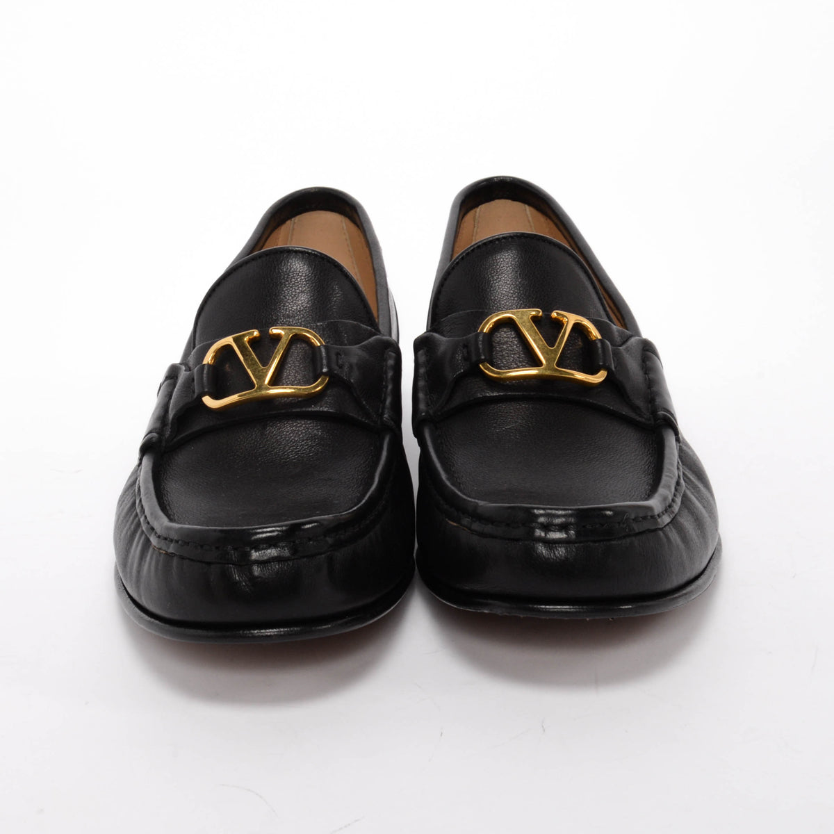 Valentino Black Buffalo VLogo Signature Penny Loafers  41