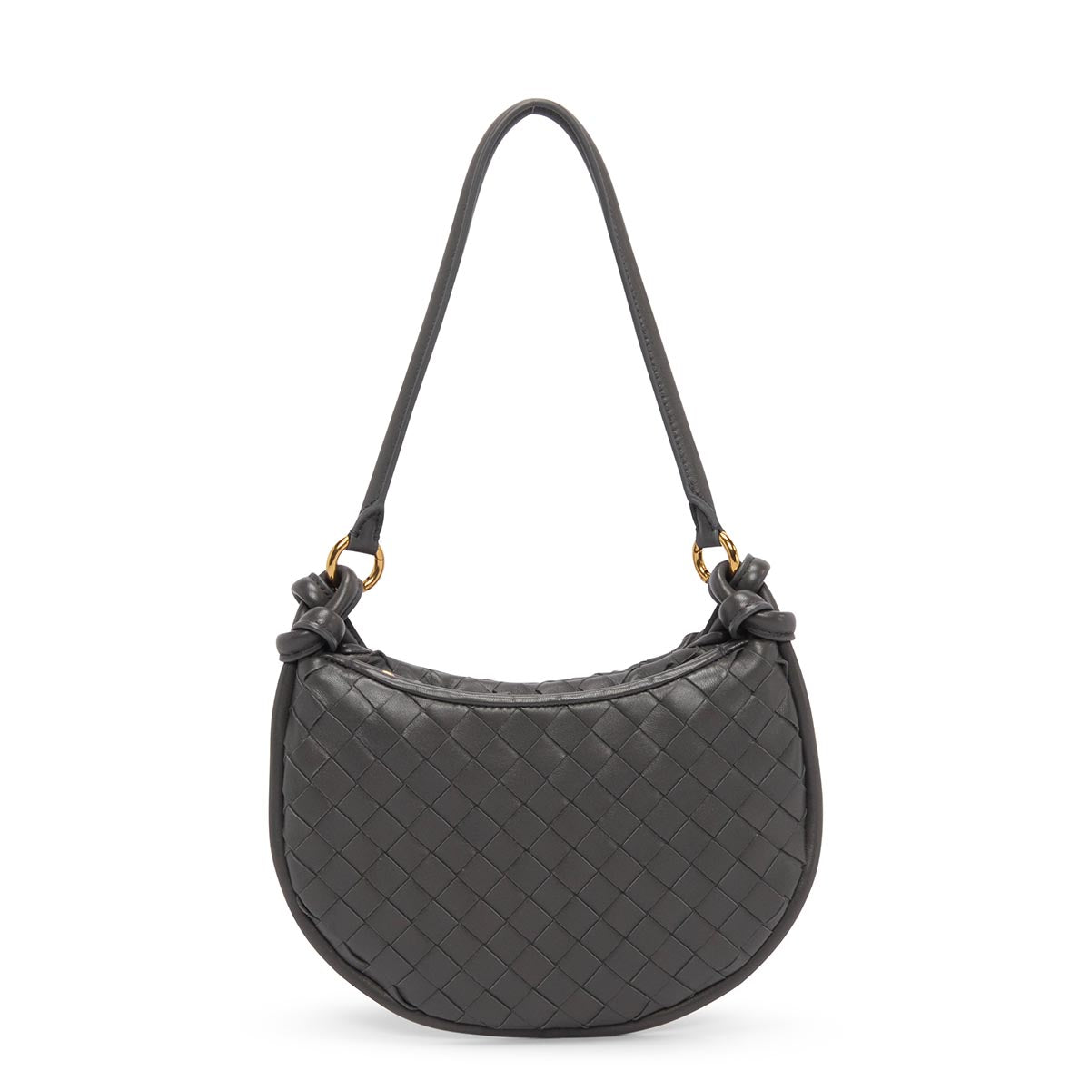 Bottega Veneta Graphite Intrecciato Lambskin Small Gemelli Bag