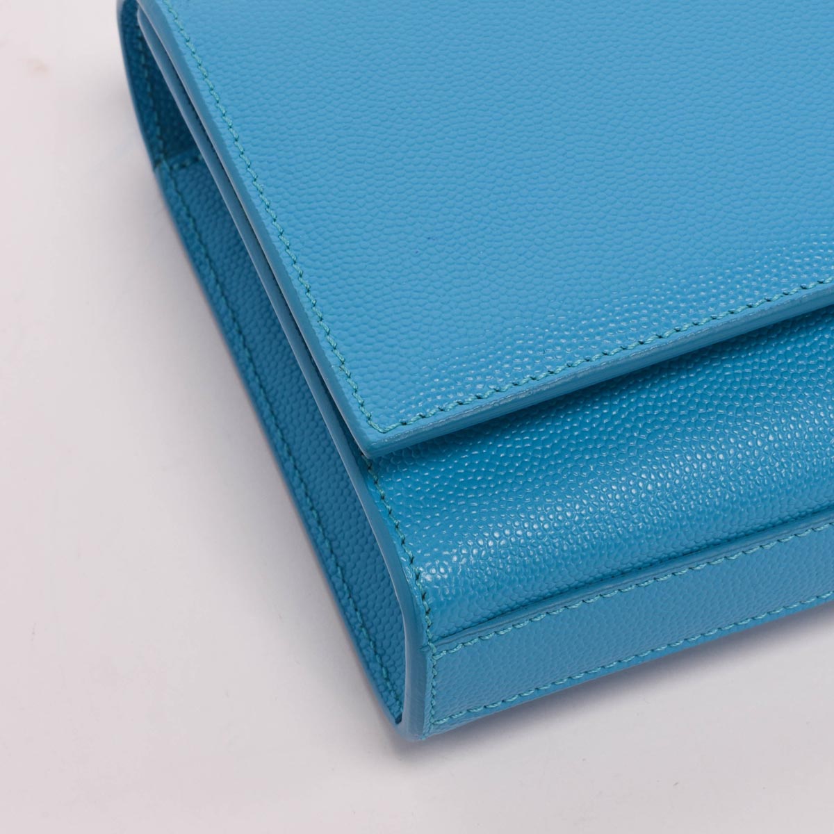 Saint Laurent Turquoise Grain de Poudre Cassandre Clutch