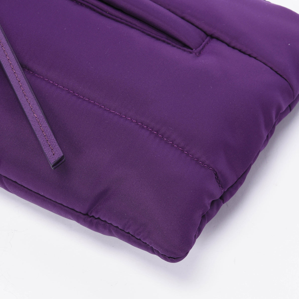 Prada Purple Quilted Nylon Bomber Clutch