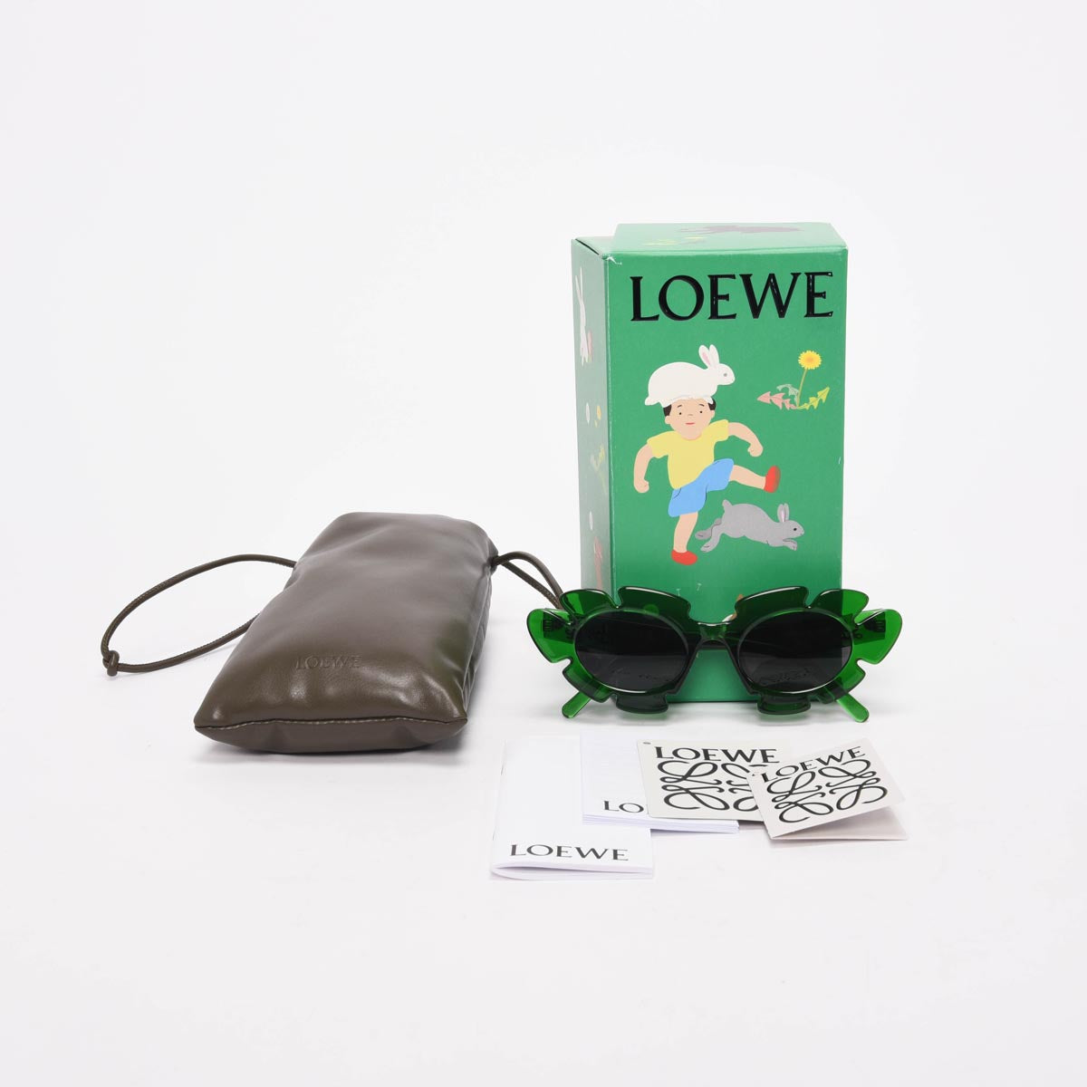 Loewe x Paula's Ibiza Green Cat Eye Sunglasses