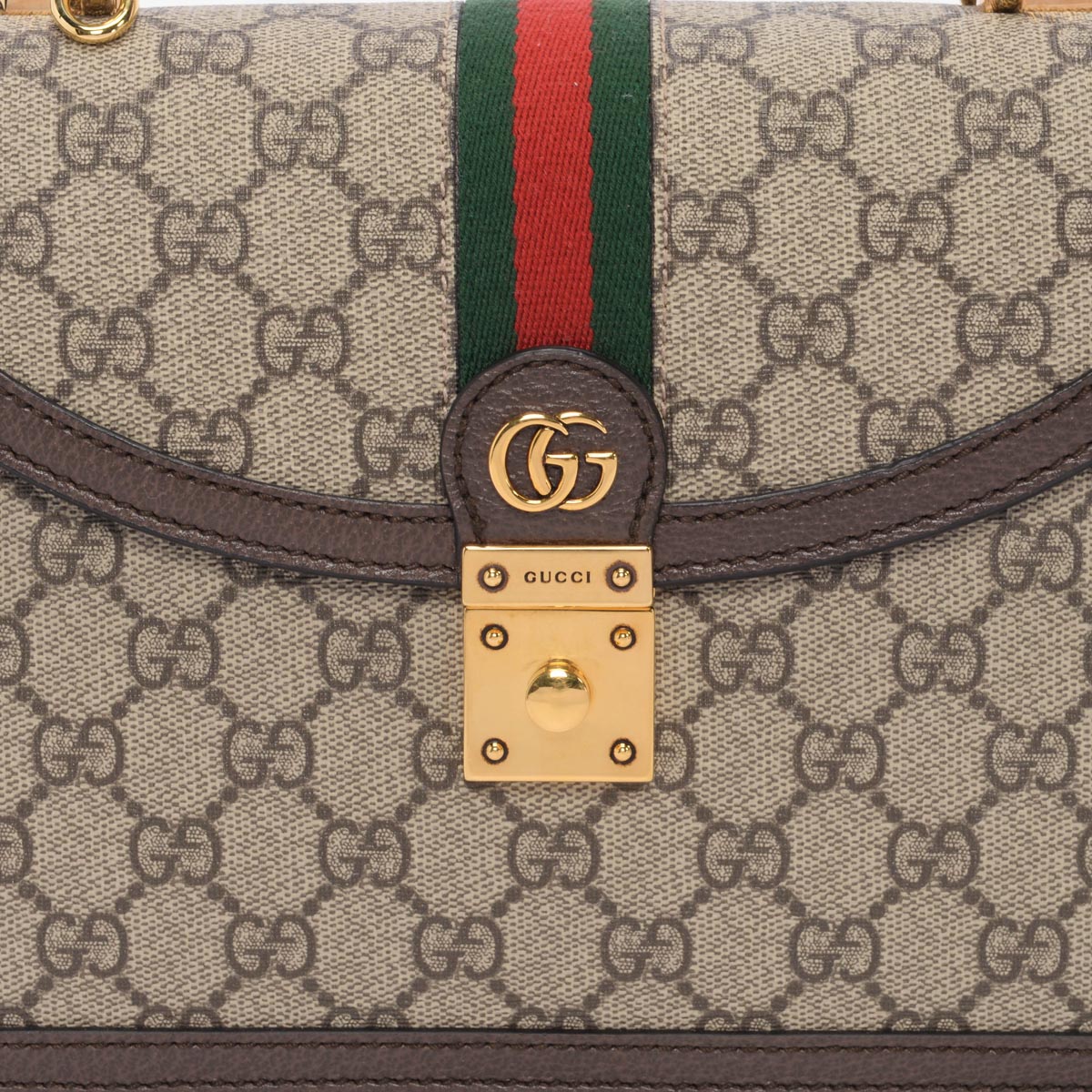 Gucci Beige GG Supreme Ophidia Small Top Handle Bag