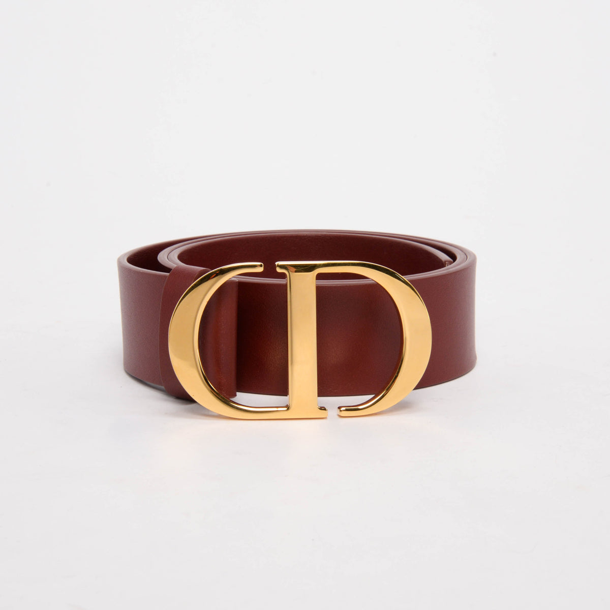 Dior Burgundy Calfskin 30 Montaigne Belt 85