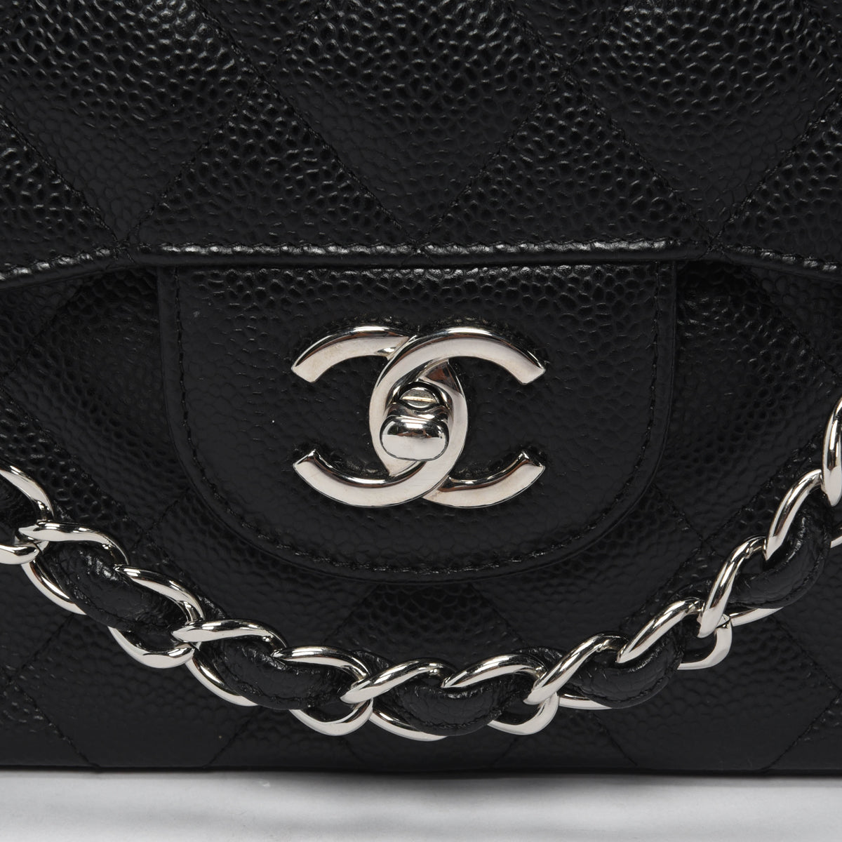 Chanel Black Quilted Caviar Large Classic Flap Bag