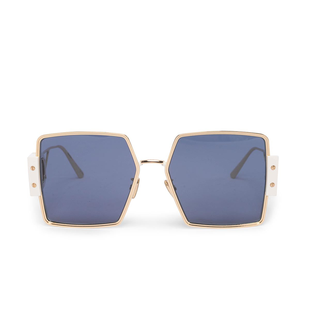 Dior White & Gold 30Montaigne Square Sunglasses