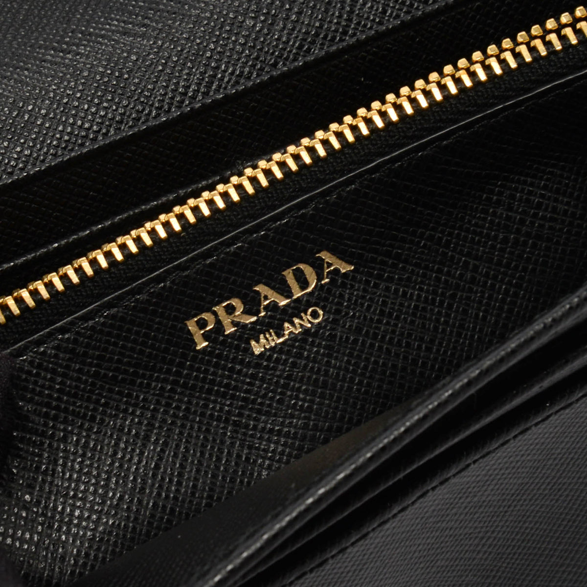Prada Black Saffiano Leather Continental Wallet