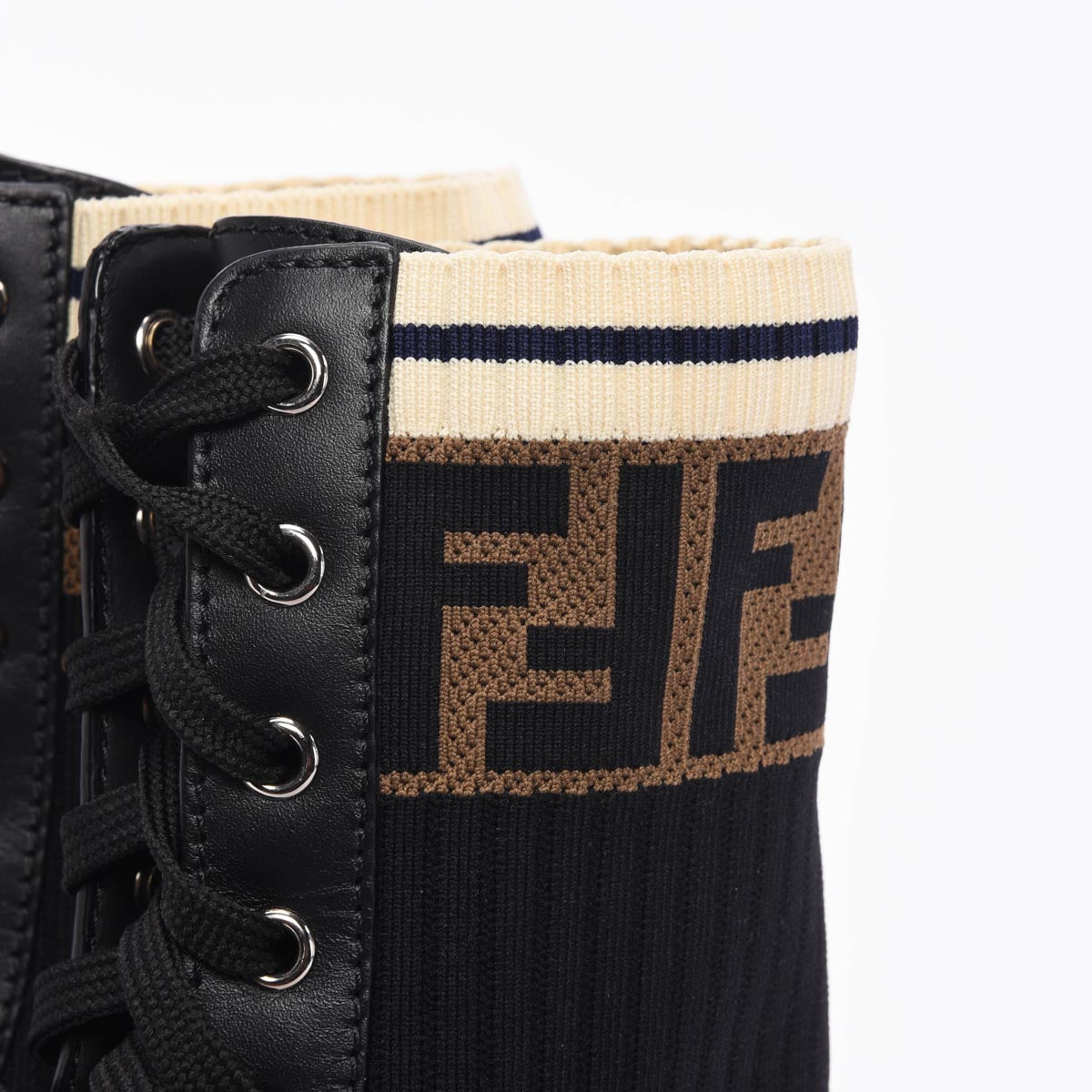 Fendi Black Calfskin Rockoko Biker Boots 39