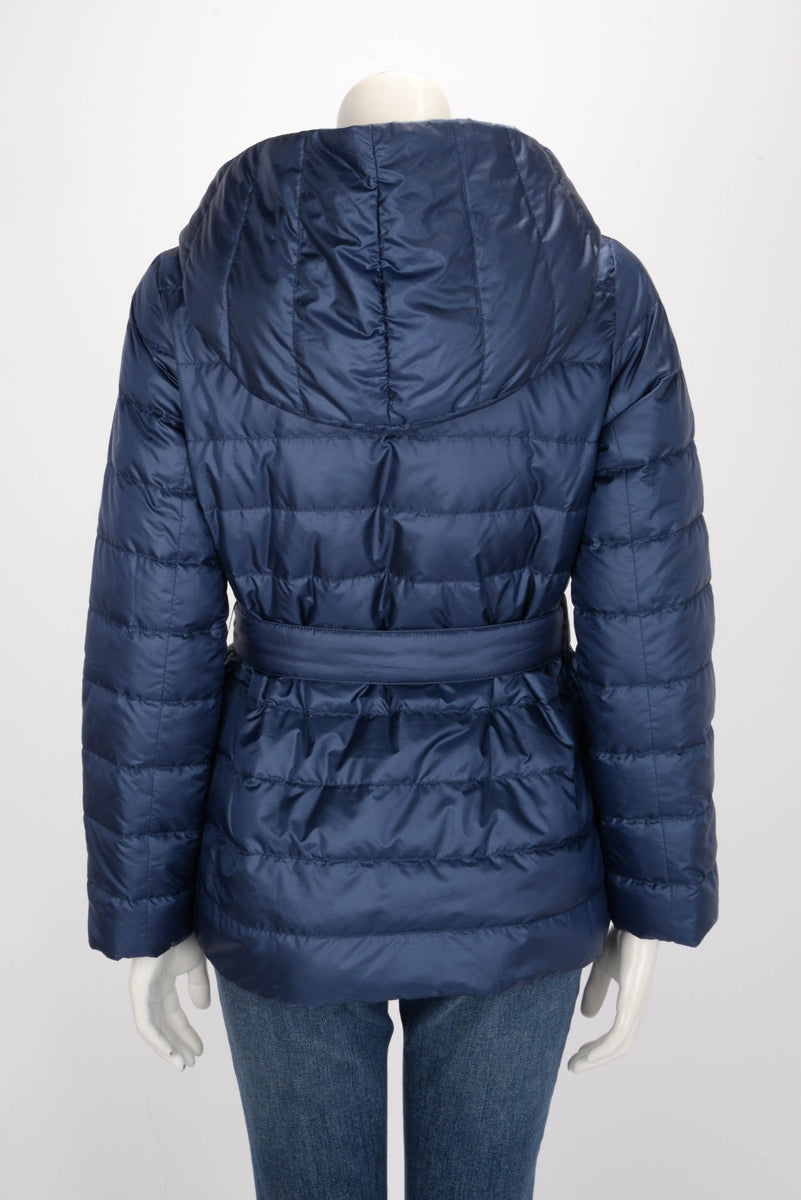 Max Mara Weekend Blue Quilted Nylon Reversible Puffer Jacket IT 38