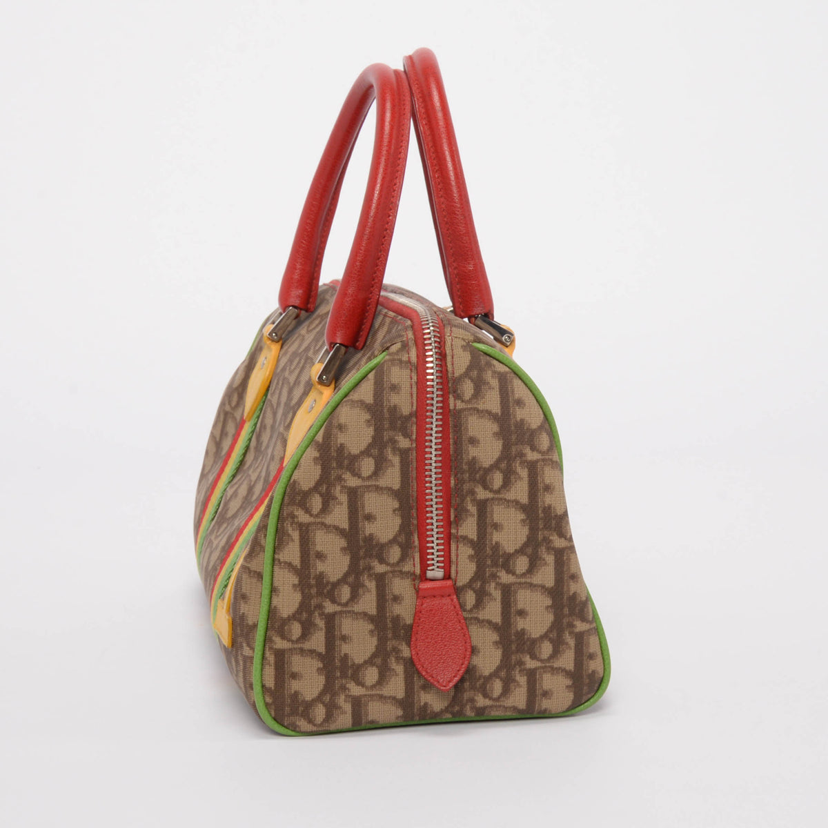 Dior Beige Trotter Canvas Rasta Boston Bag