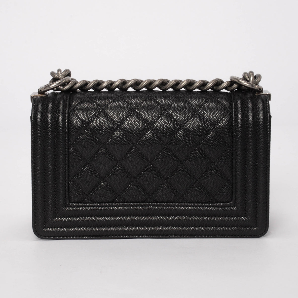 Chanel Black Quilted Caviar Small Boy Shoulder Bag
