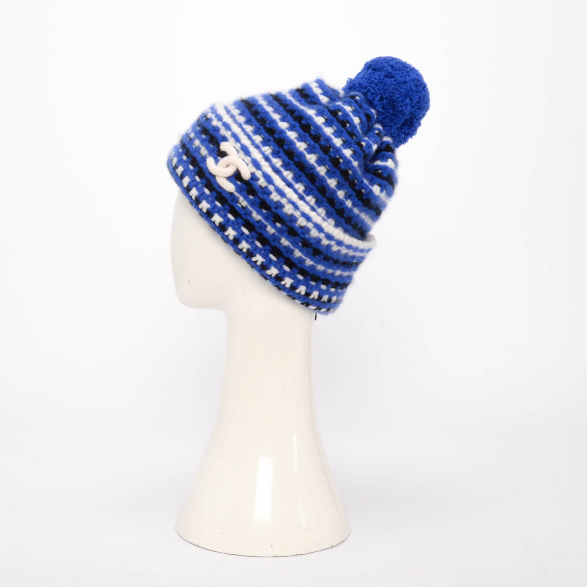 Chanel Blue Cashmere CC Beanie