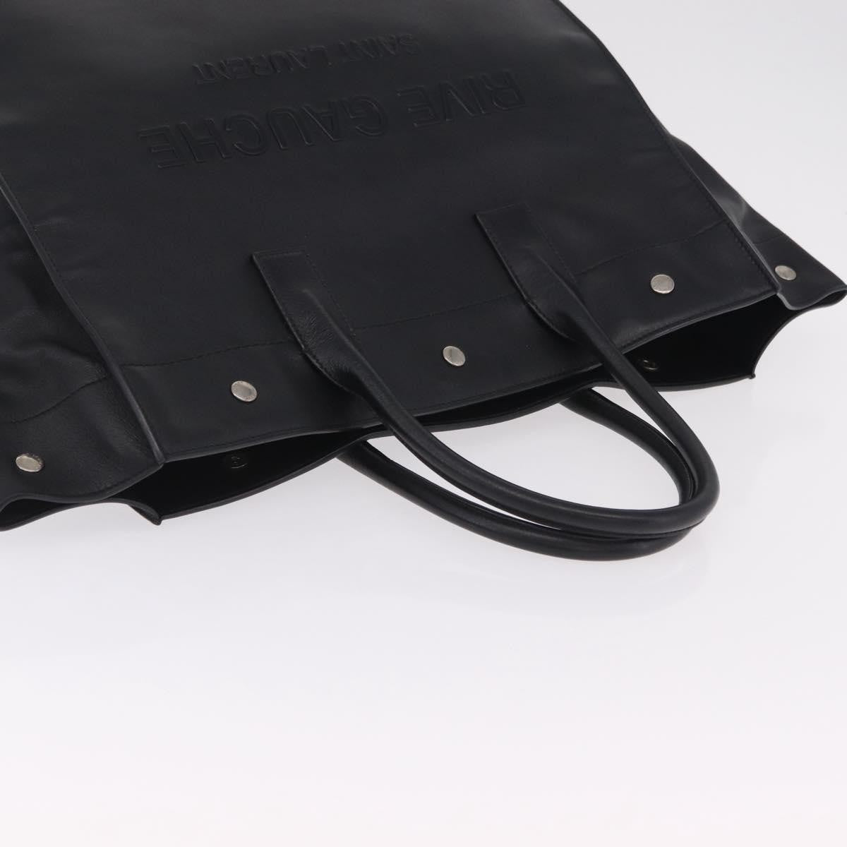 Saint Laurent Black Embossed Leather Rive Gauche Shopper Tote