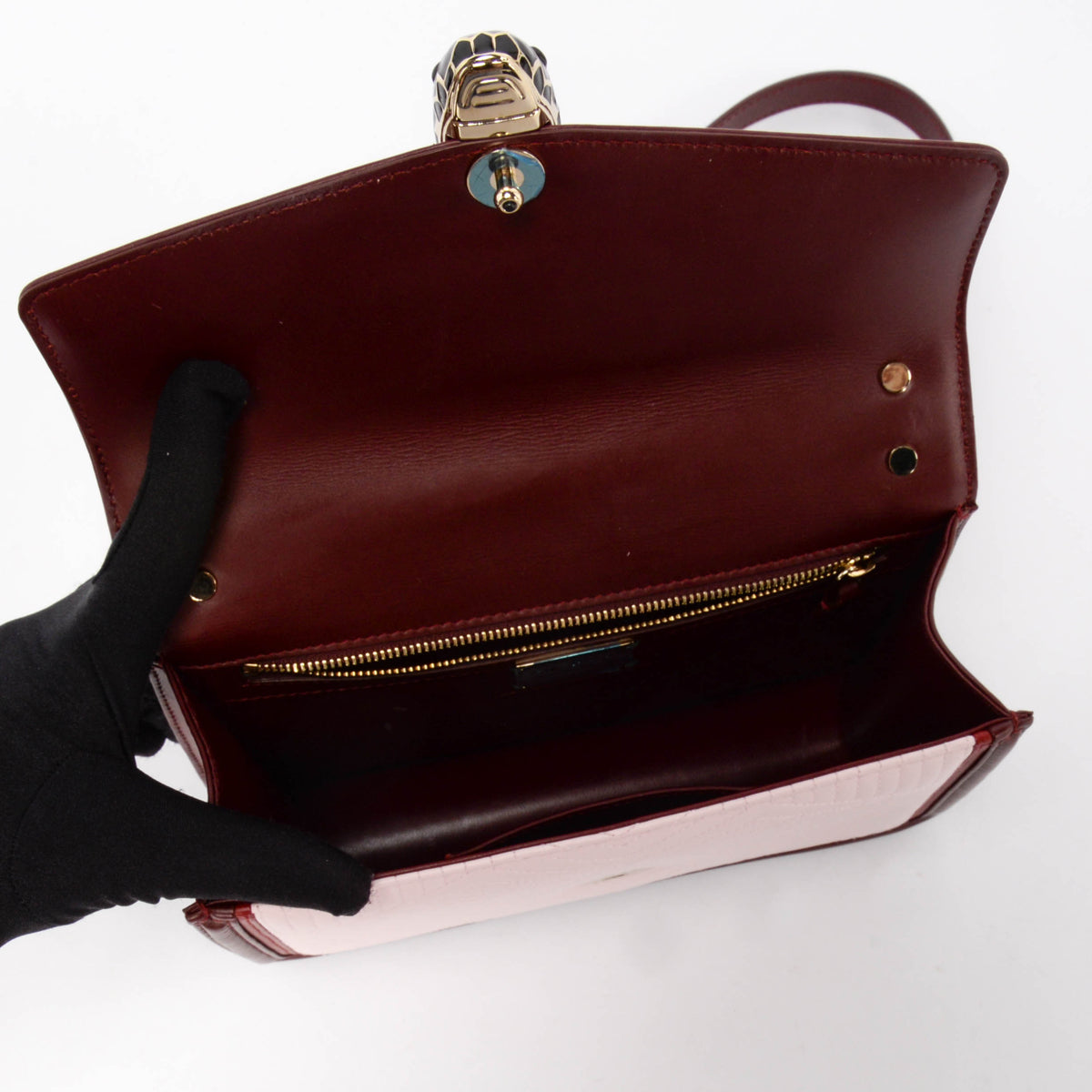 Bulgari Tri-Colour Nappa Diamond Blast Serpenti Forever Shoulder Bag