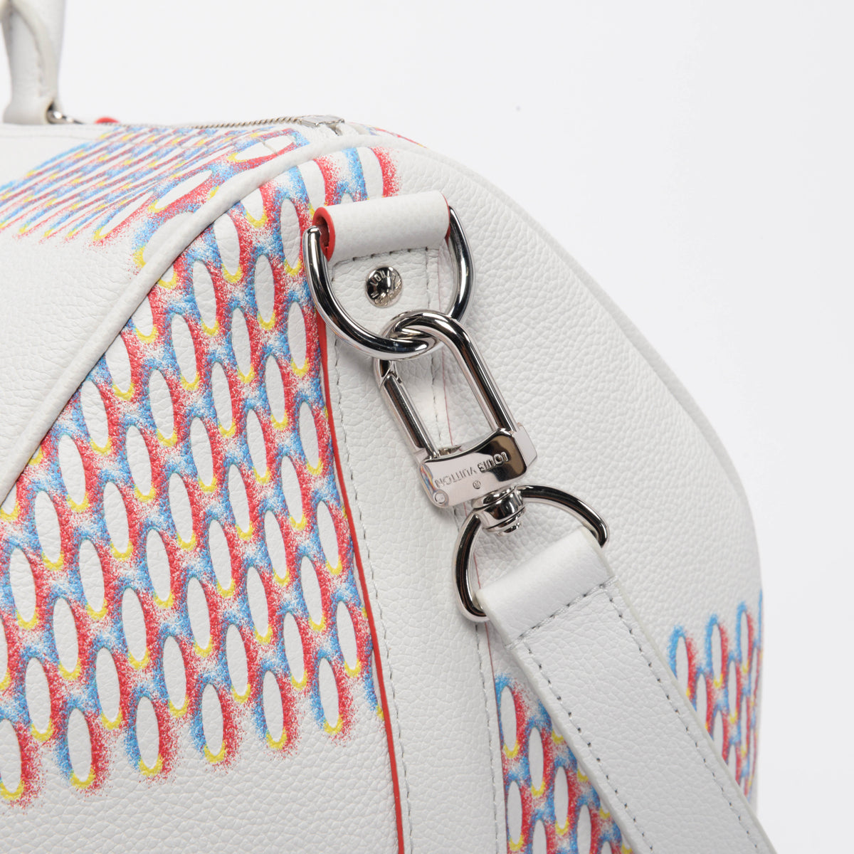 Louis Vuitton White Spray Damier Keepall Bandouliere 50