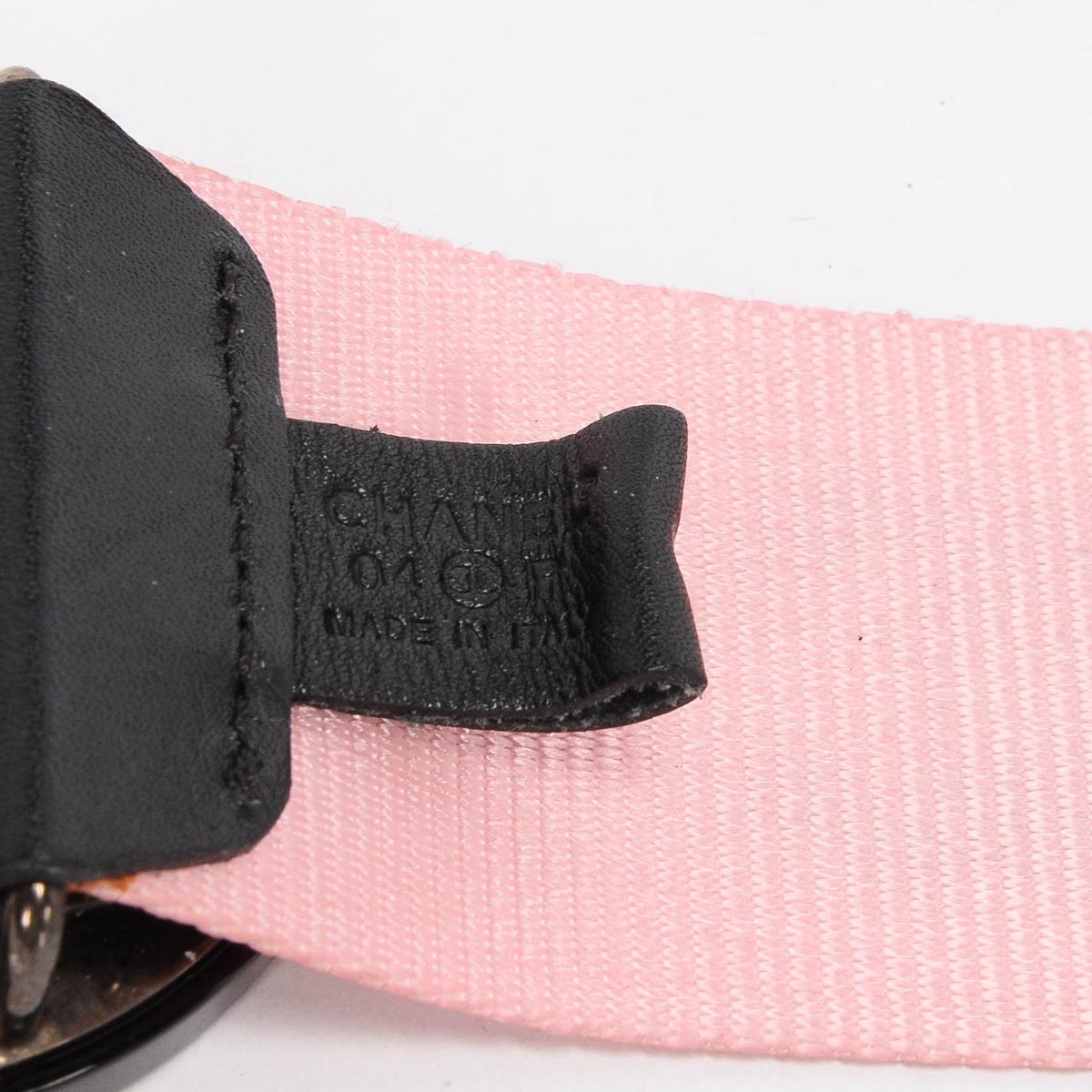 Chanel Pink Web Record CC Belt