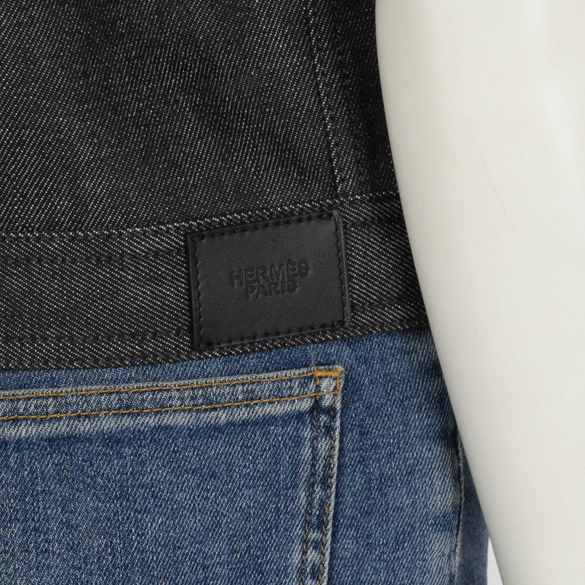 Hermes Gris Carbone Denim Sleeveless Jacket FR 38