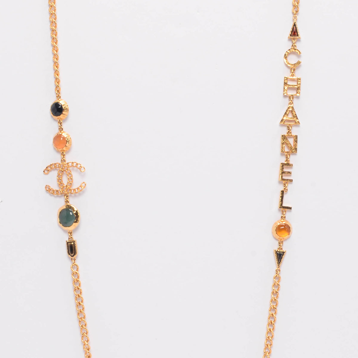 Chanel Gold Multi Colour Enamel CC Chanel Necklace