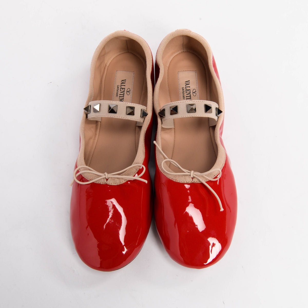 Valentino Red Patent Rockstud Ballerina Flats 36