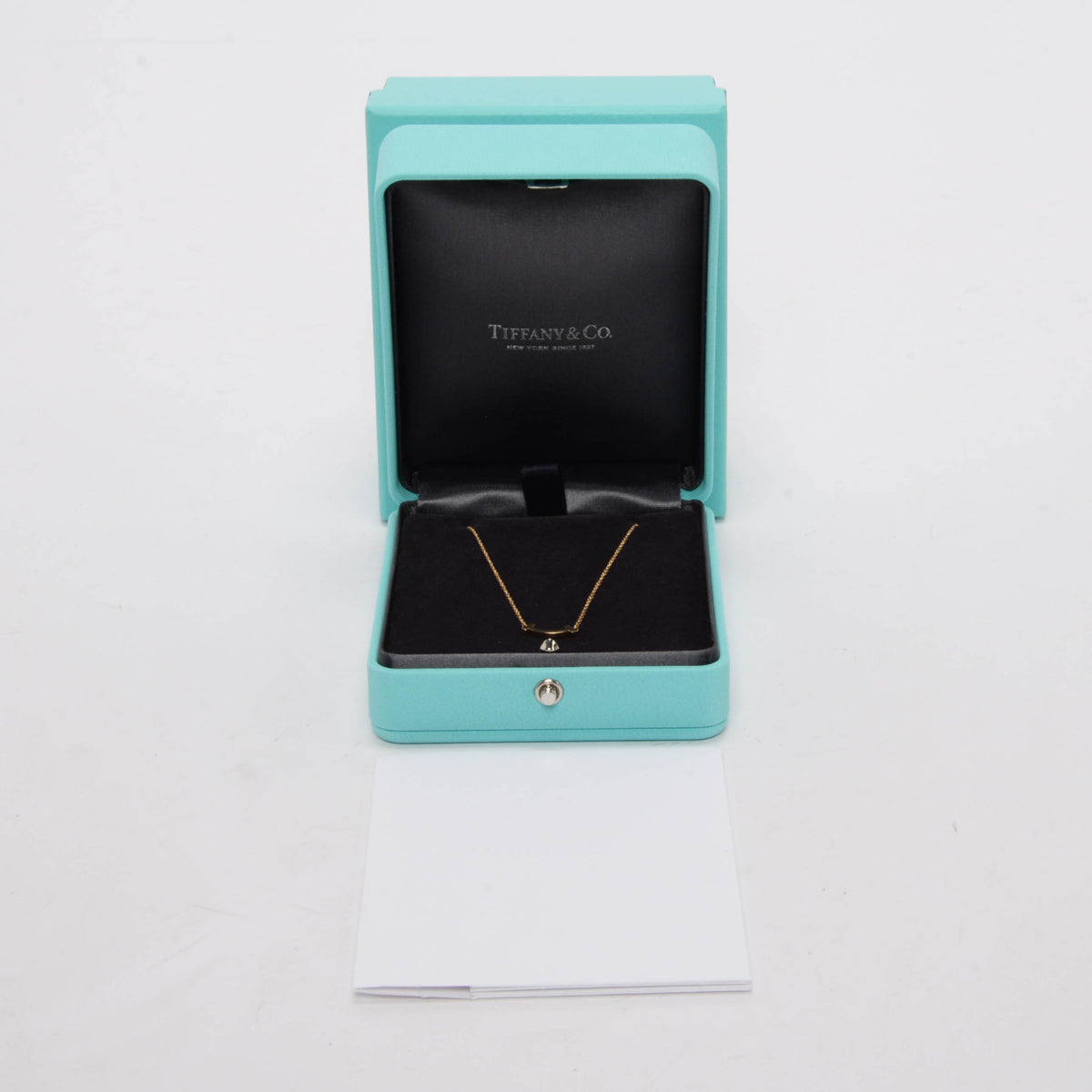 Tiffany & Co Yellow Gold Mini T Smile Pendant Necklace