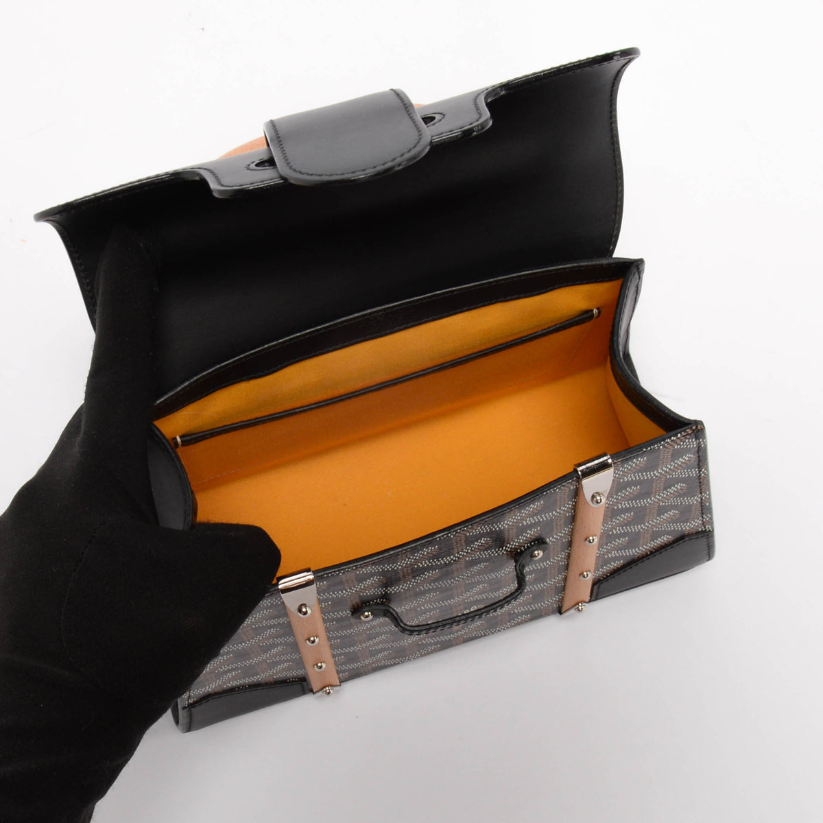 Goyard Black Goyardine Saigon Structure Mini Bag