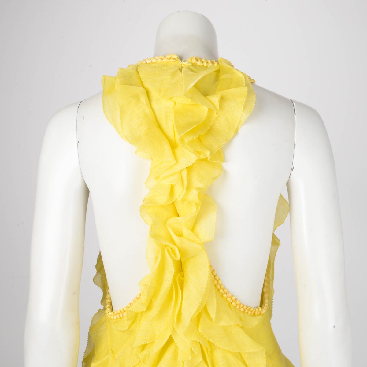 Zimmermann Lemon Linen & Silk Wonderland Ruffle Gown