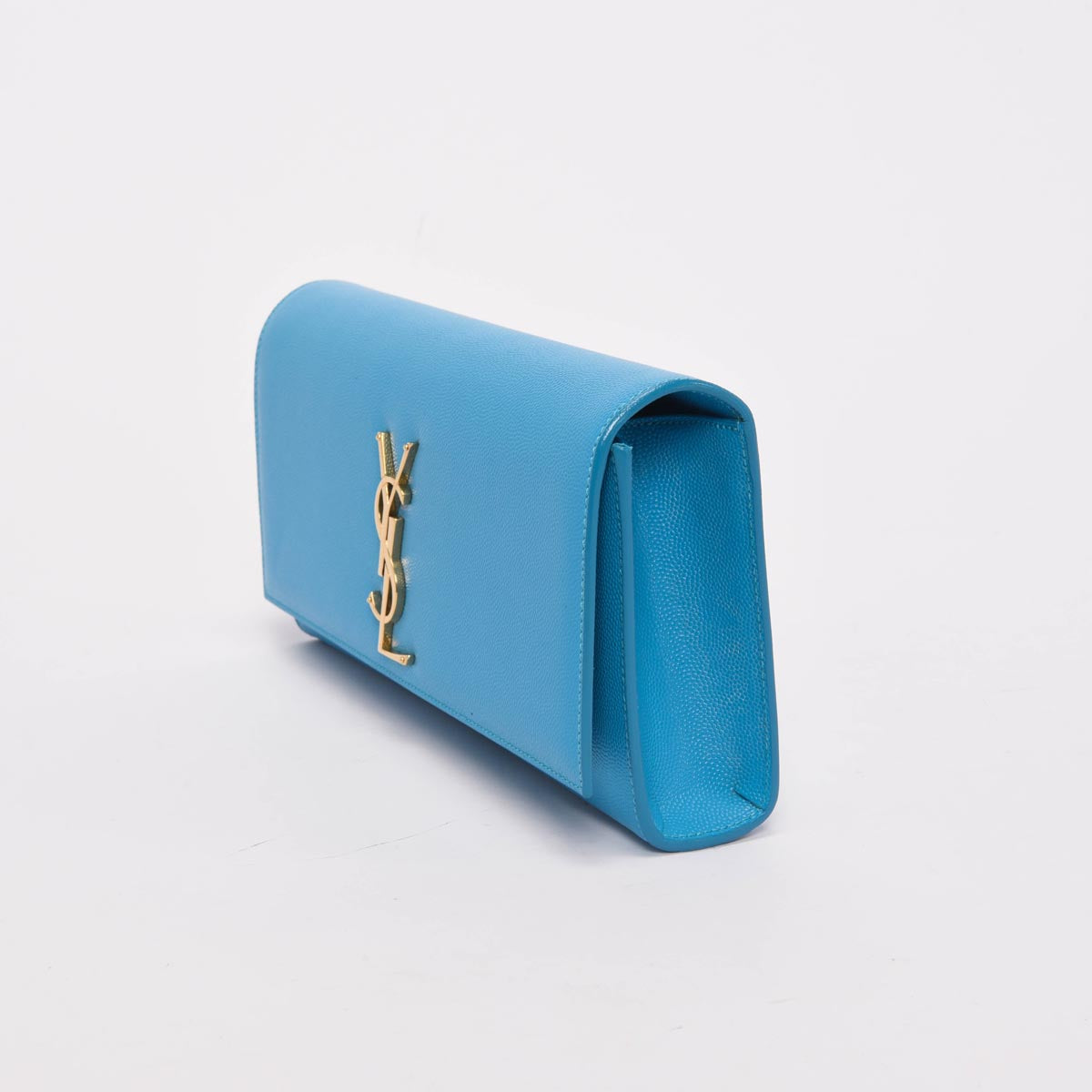 Saint Laurent Turquoise Grain de Poudre Cassandre Clutch