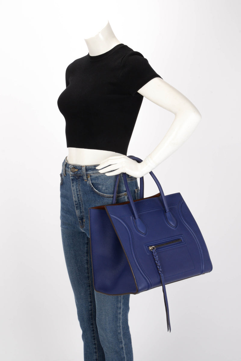 Celine Indigo Smooth Calf Medium Phantom Luggage Tote