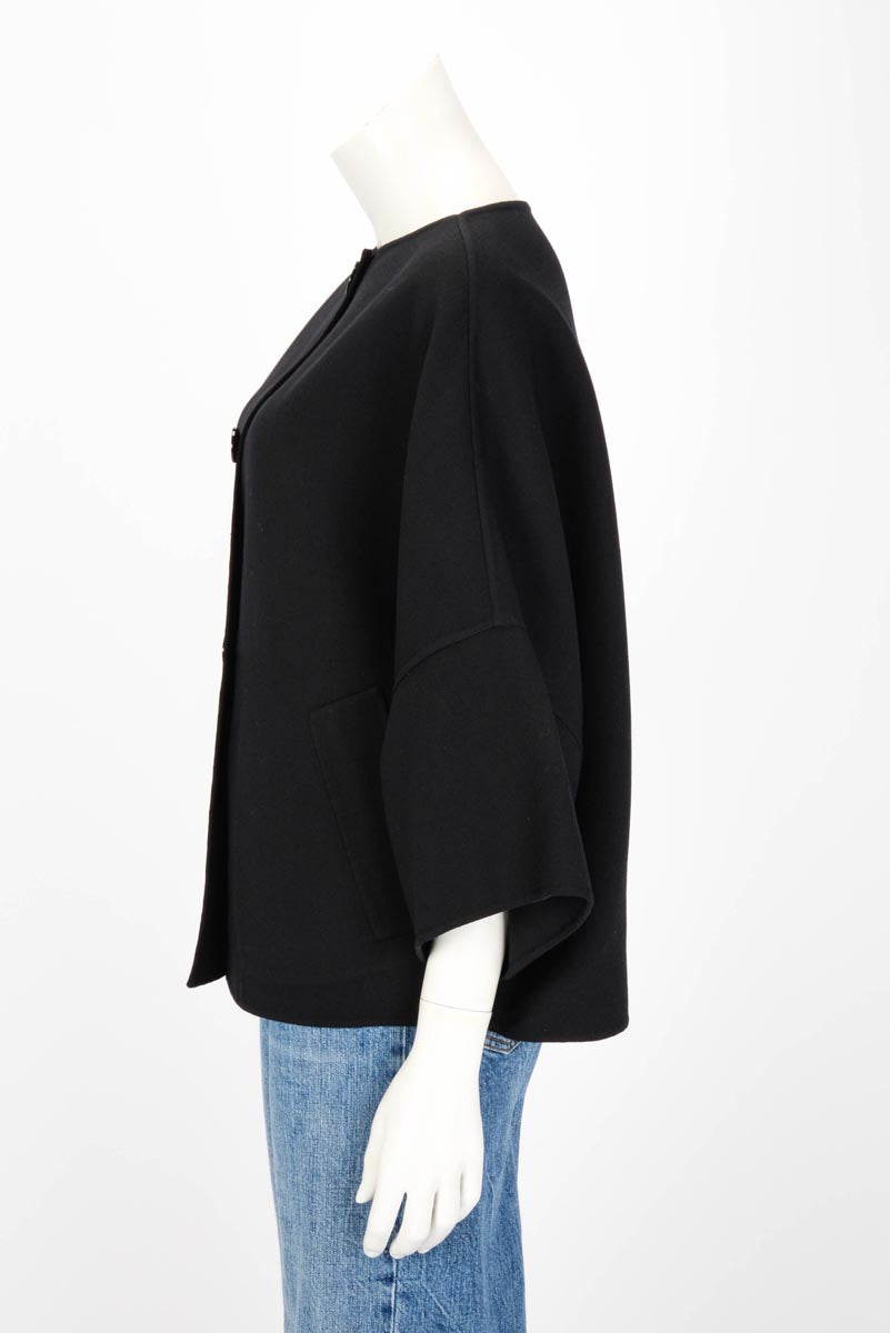 Max Mara Black Wool Relax Fit Jacket IT 38