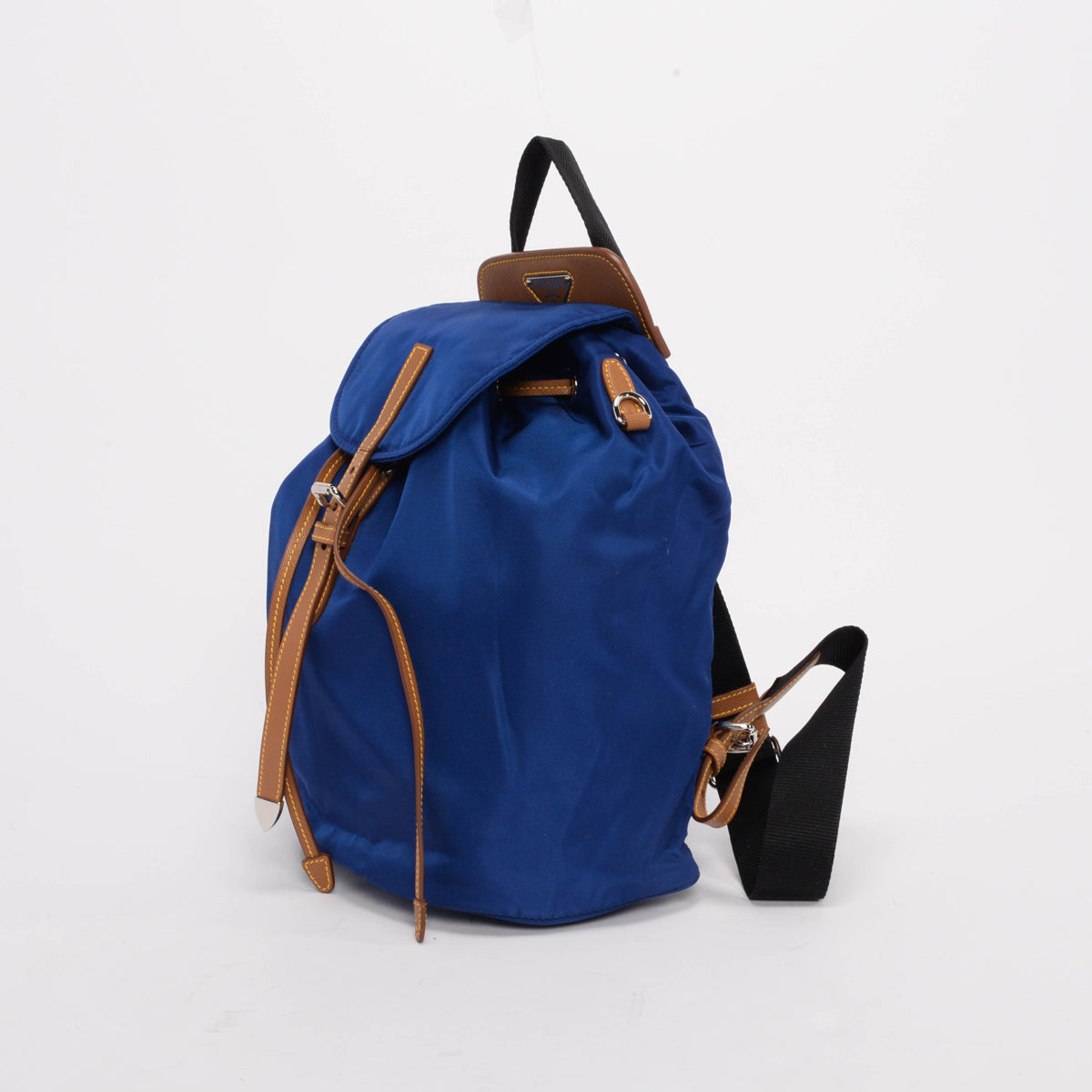 Prada Bluette Nylon & Saffiano Small Backpack