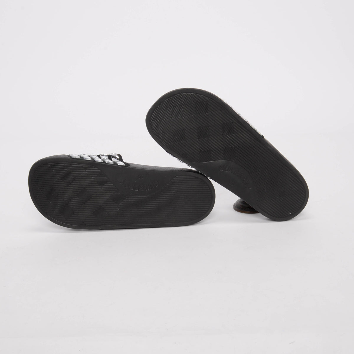 Burberry Black Crystal Furley Pool Slides 39