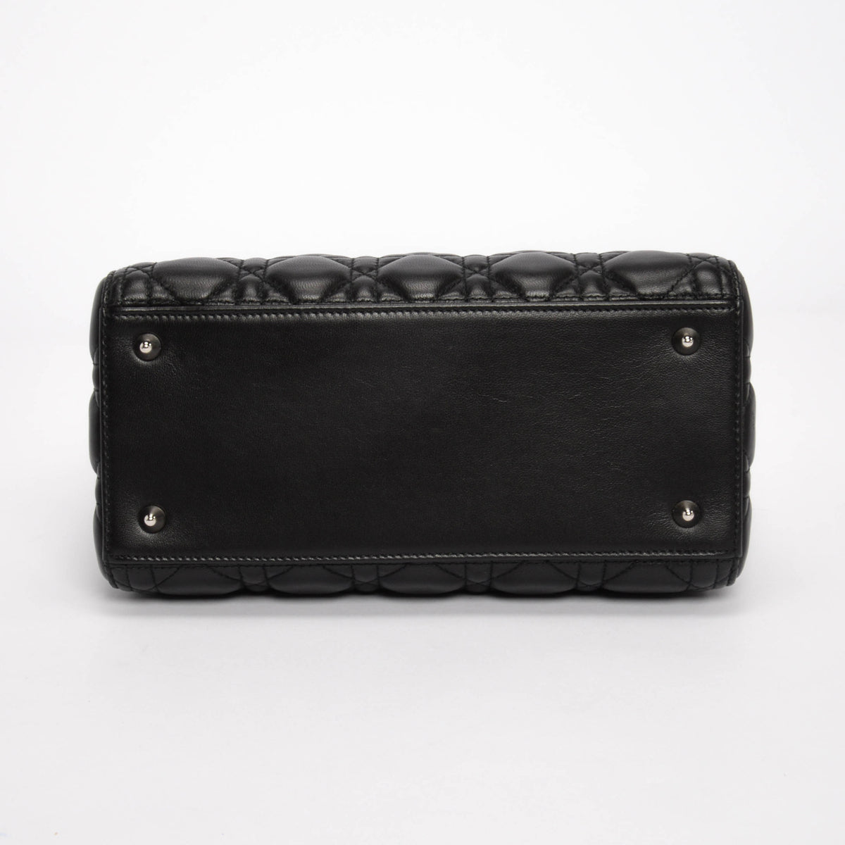 Dior Black Lambskin Cannage Medium Lady Dior Bag