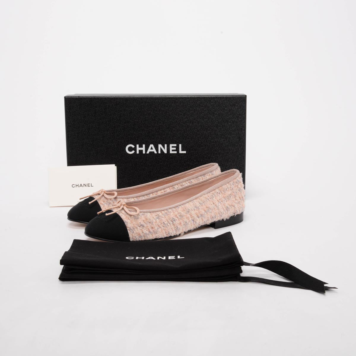 Chanel Pink Sequin Tweed Ballet Flats 38