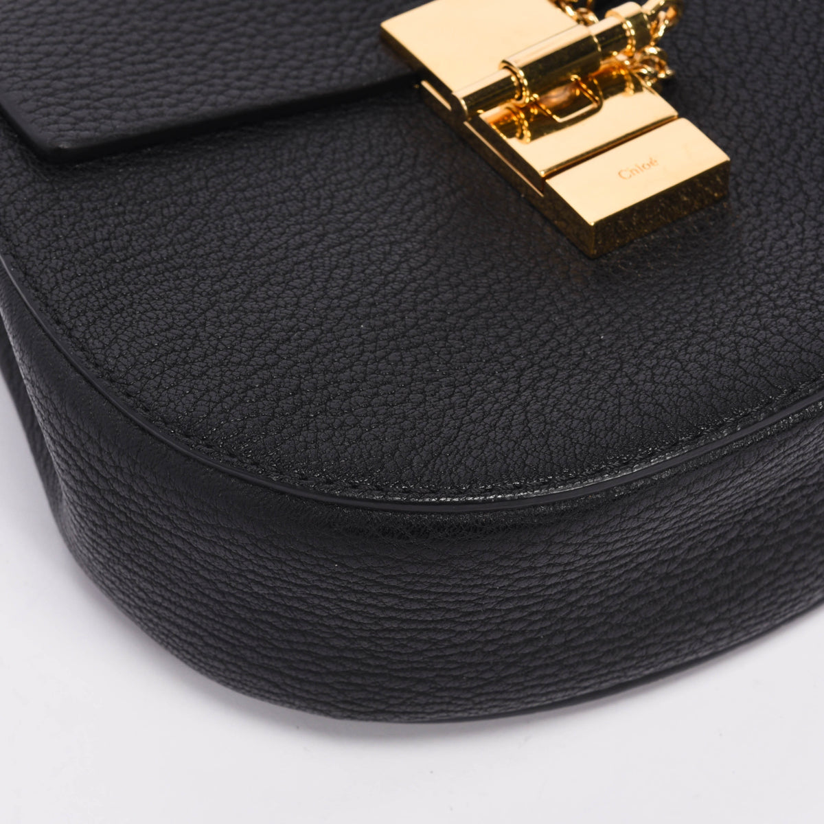Chloe Black Grained Lambskin Small Drew Shoulder Bag