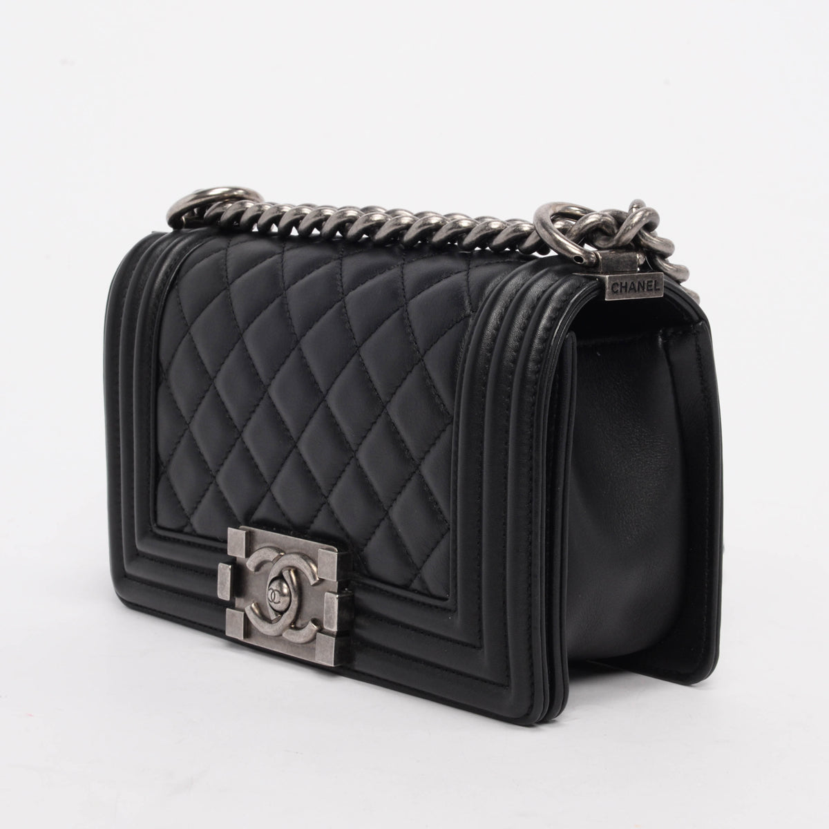 Chanel Black Quilted Lambskin Small Boy Bag