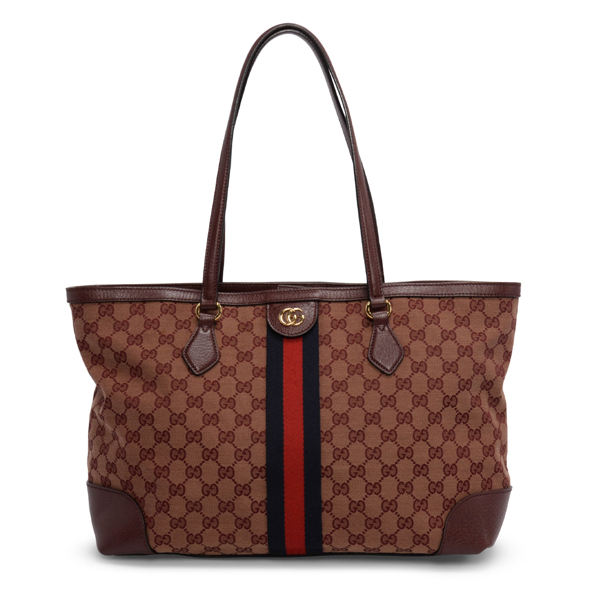 Gucci Burgundy GG Denim Ophidia Tote