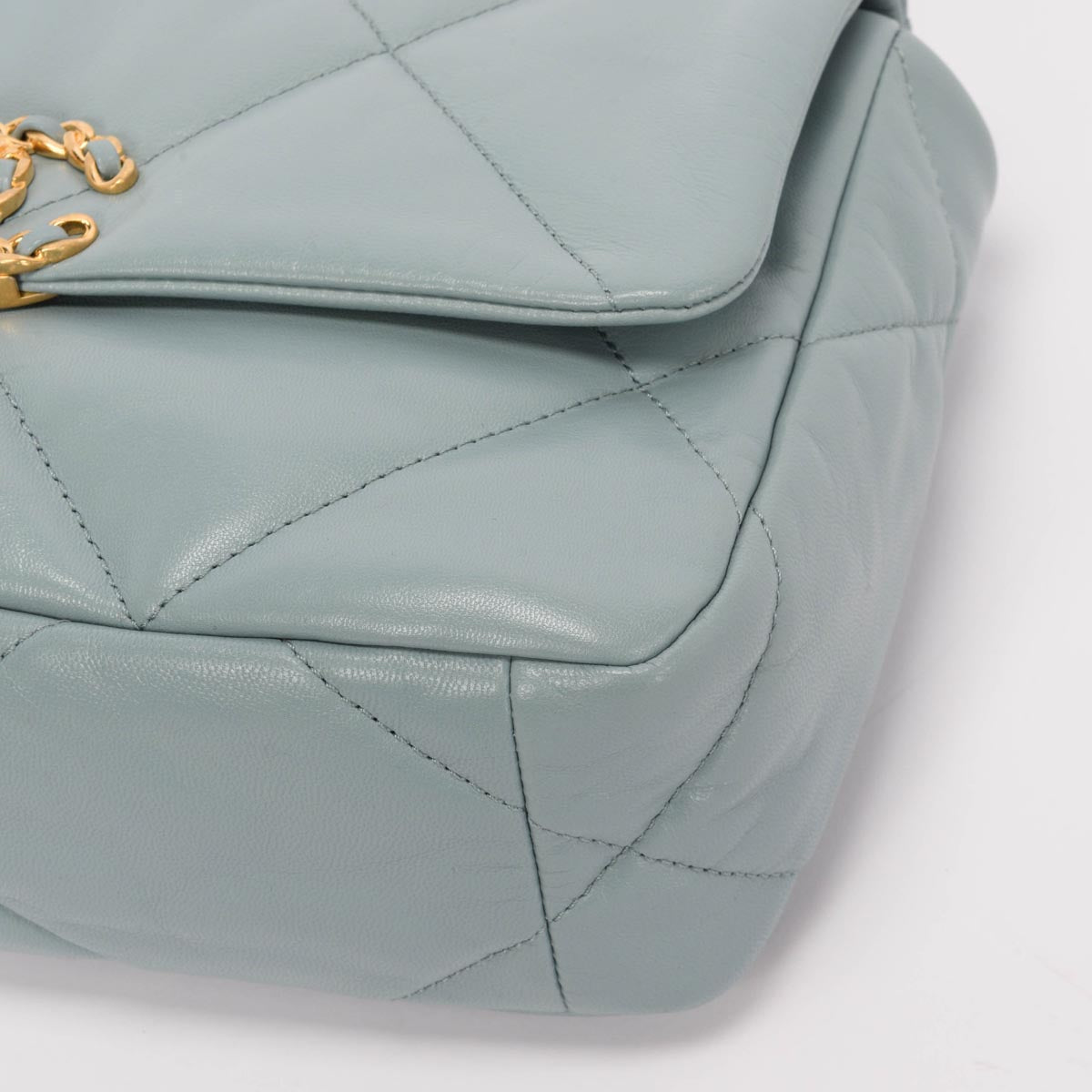 Chanel Blue Quilted Lambskin Medium Chanel 19 Flap Bag
