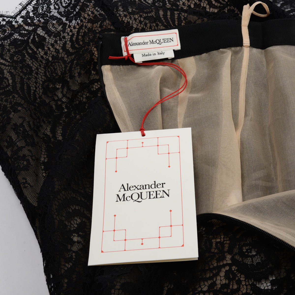 Alexander McQueen Black Lace Obsession Sheer Pencil Skirt IT 38