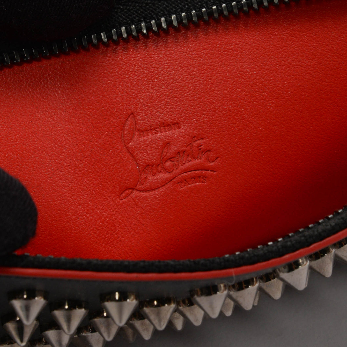 Christian Louboutin Black Calfskin Spike Loubiposh Pouch