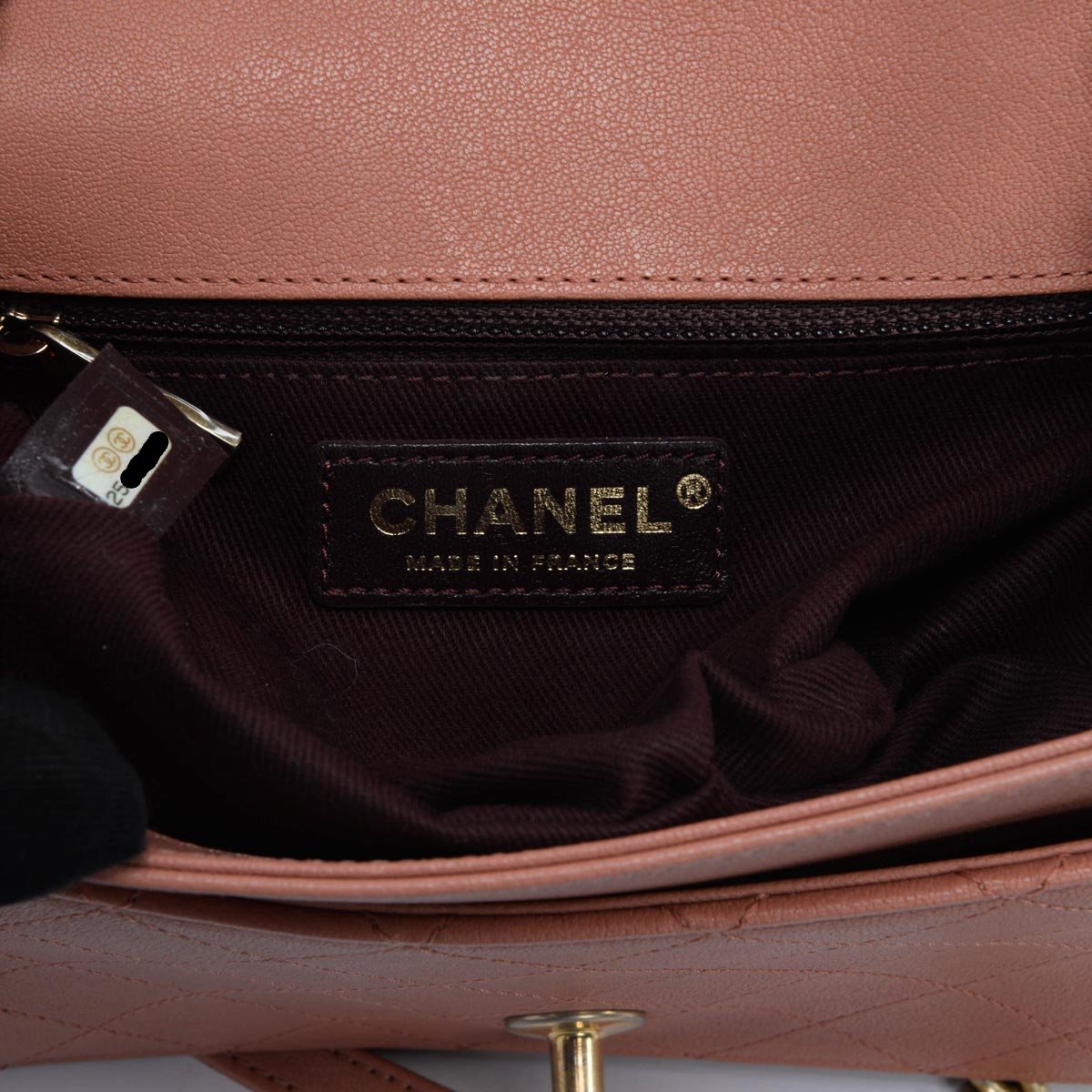 Chanel Pink Quilted Sheepskin Front Chain Flap Bag