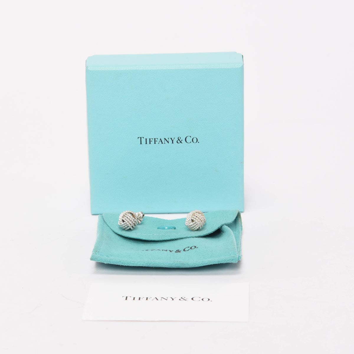 Tiffany & Co Sterling Silver Somerset Twist Knot Earrings