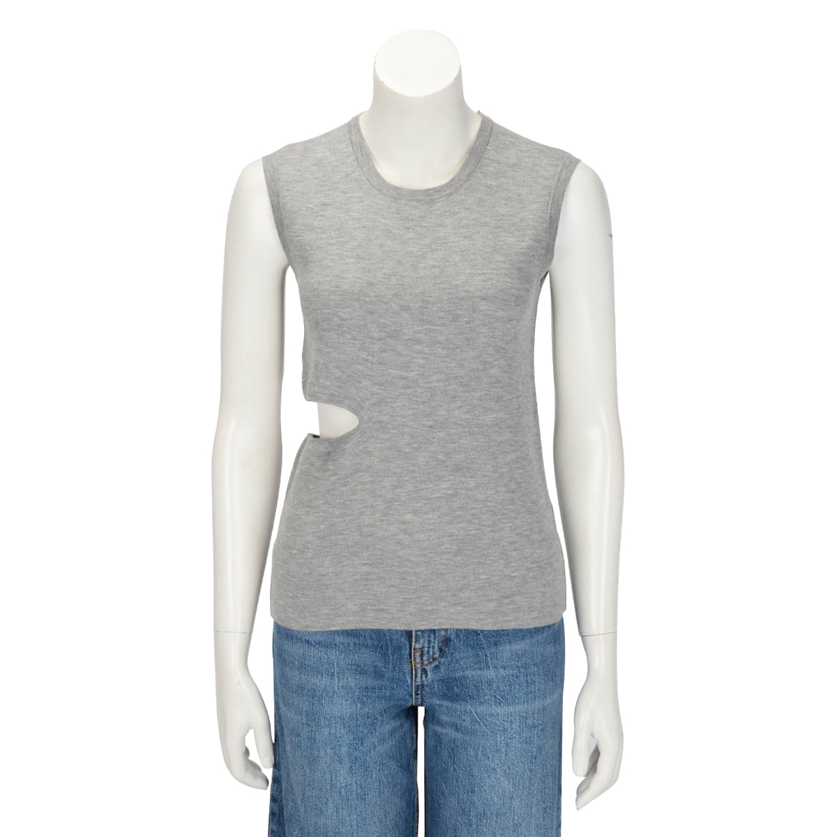 Fendi Grey Wool FF Motif Tank Top M