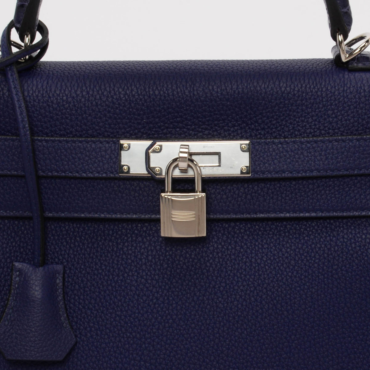 Hermes Blue Encre Togo & Alligator Touch Kelly 28 Bag