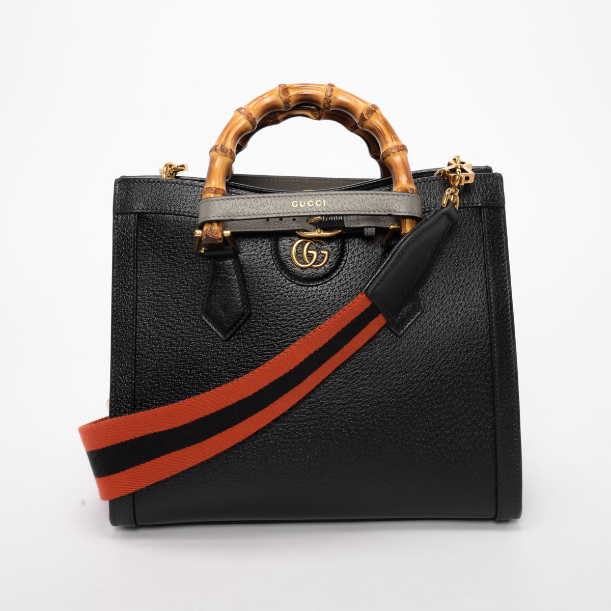 Gucci Black Dollar Calfskin Medium Diana Tote