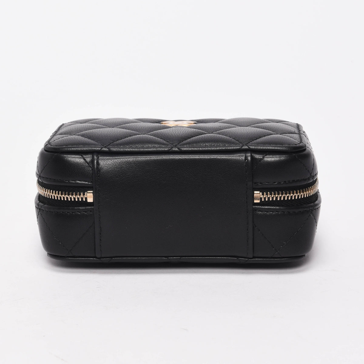 Chanel Black Quilted Lambskin Chain Handle Vanity Bag
