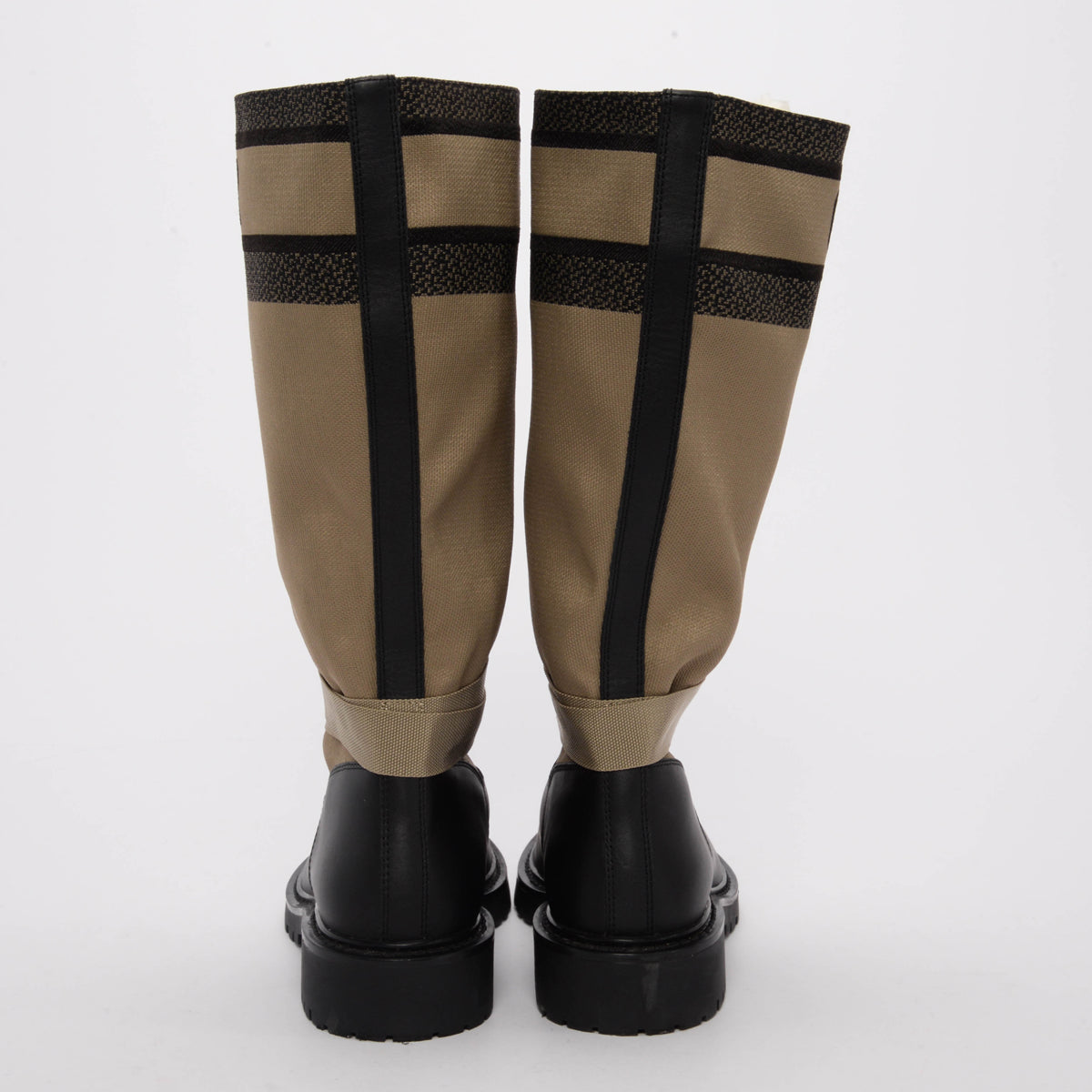 Dior Taupe Technical Fabric & Calfskin D-Major Boots