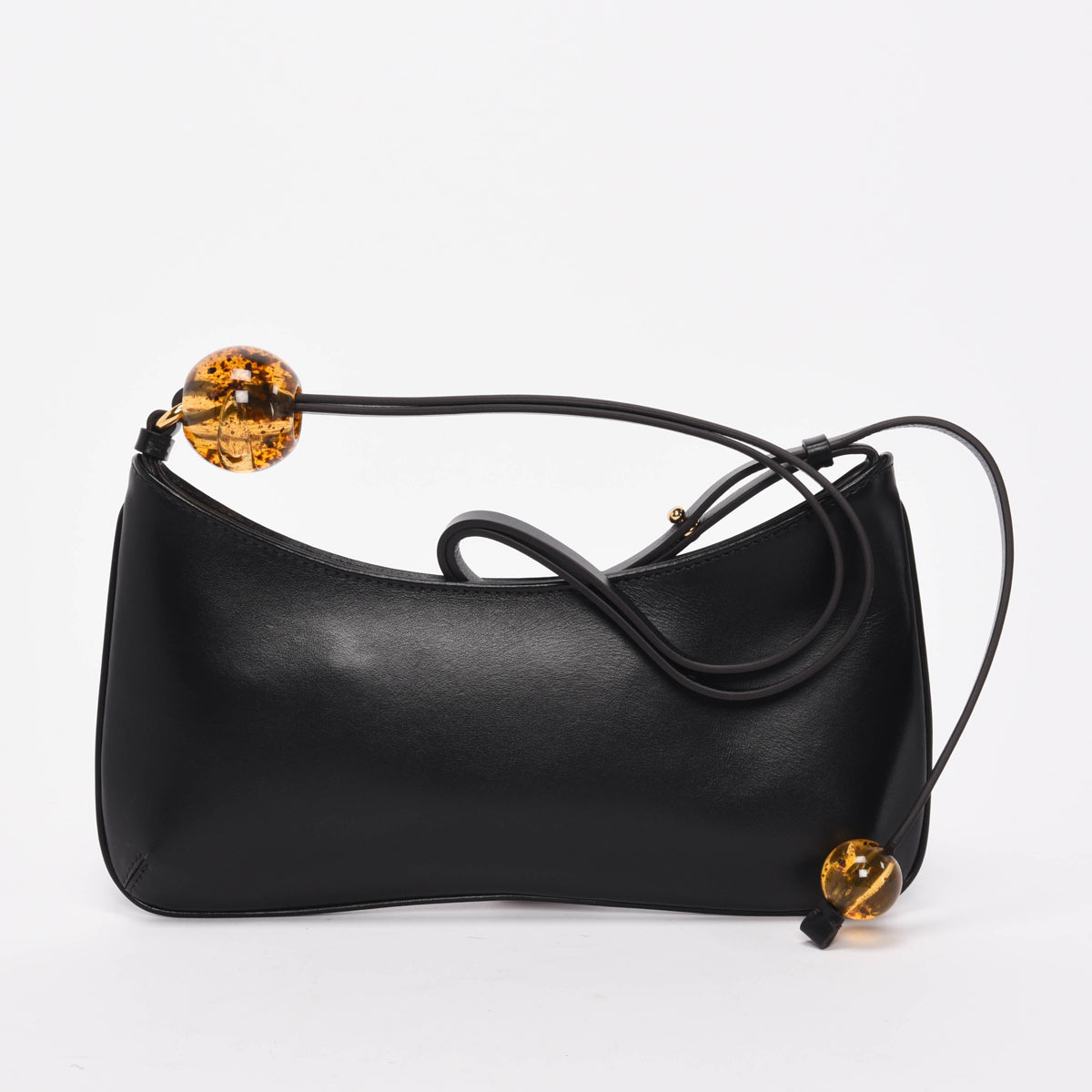 Jacquemus Black Calfskin Le Bisou Perle Bag
