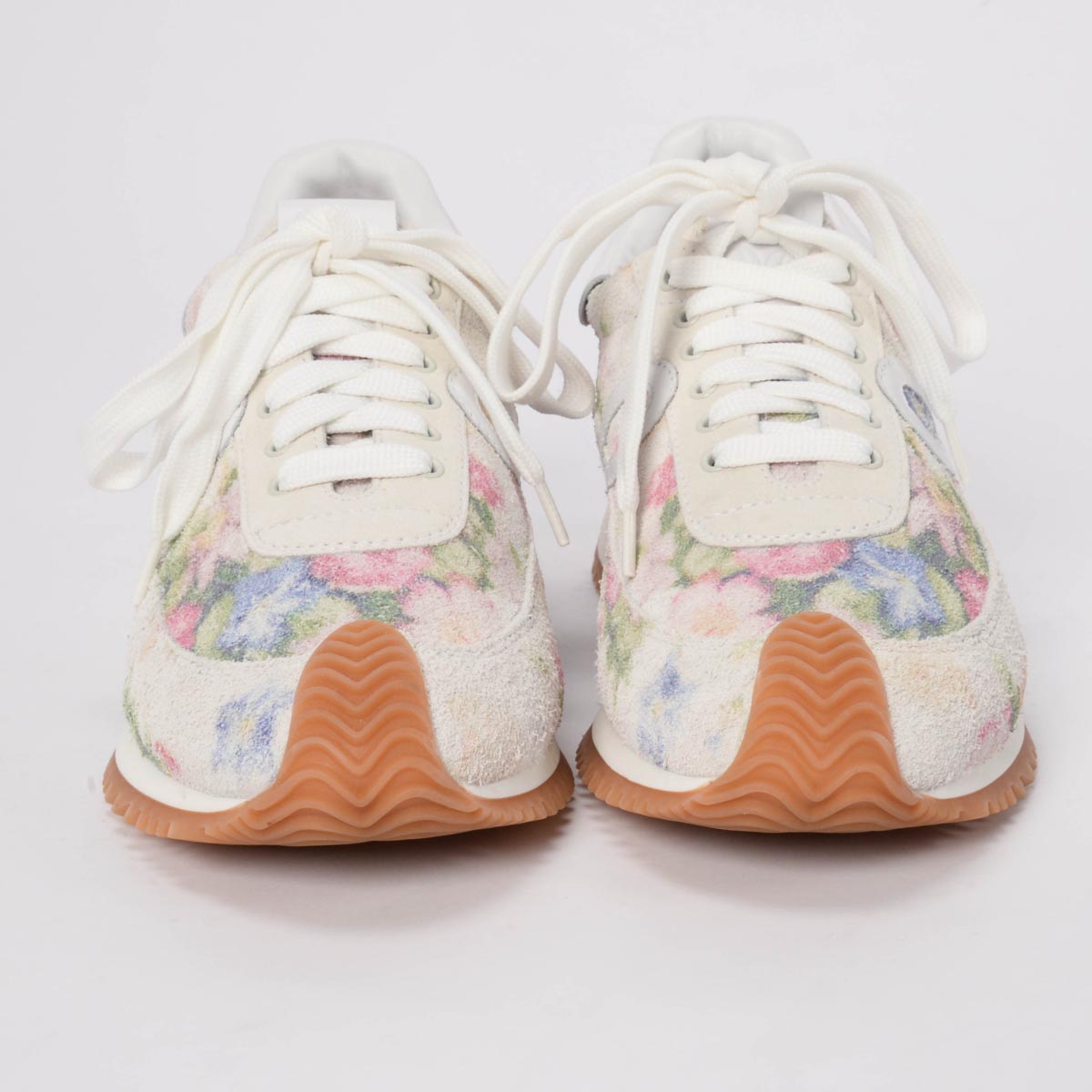 Loewe Floral Print Suede Flow Runner Sneakers 37