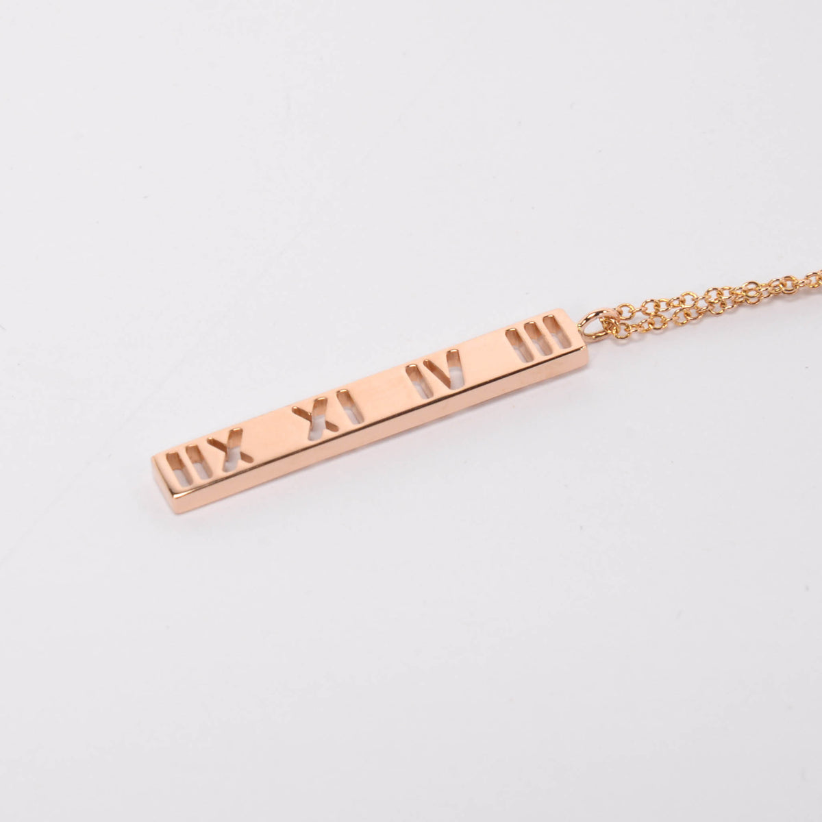 Tiffany & Co 18k Rose Gold Atlas Bar Pendant